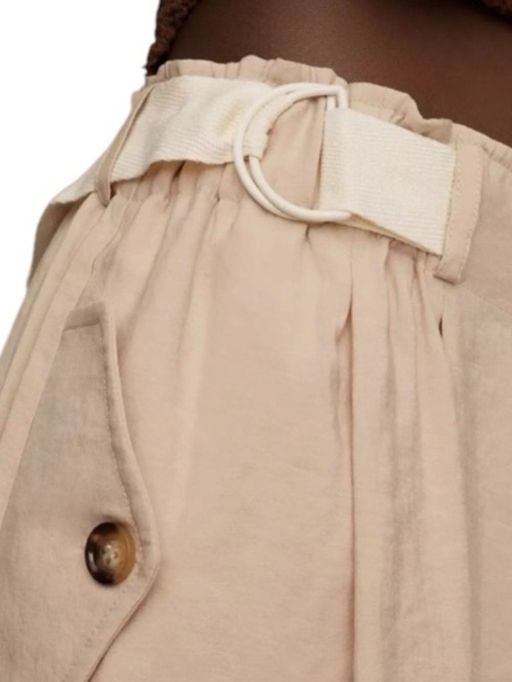 Anthropologie Safari Wide Leg Cargo Belt Flowy Pants in Tan Size Medium - Picture 3 of 14